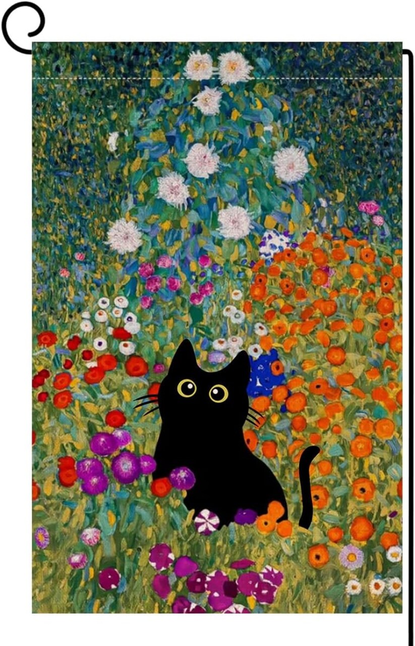 Spring Cat Garden Flag 12x18 Vertical Double Sided Colorful Floral Farmhouse Holiday Outside Decorations